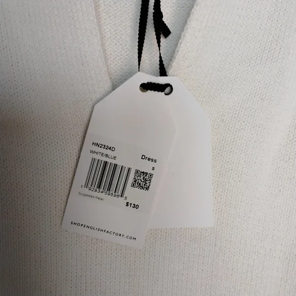 English Factory White Blue Sweater Dress for Women - Picture 5 of 9